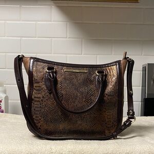 Brahmin Brown and Gold leather Shoulder Bag